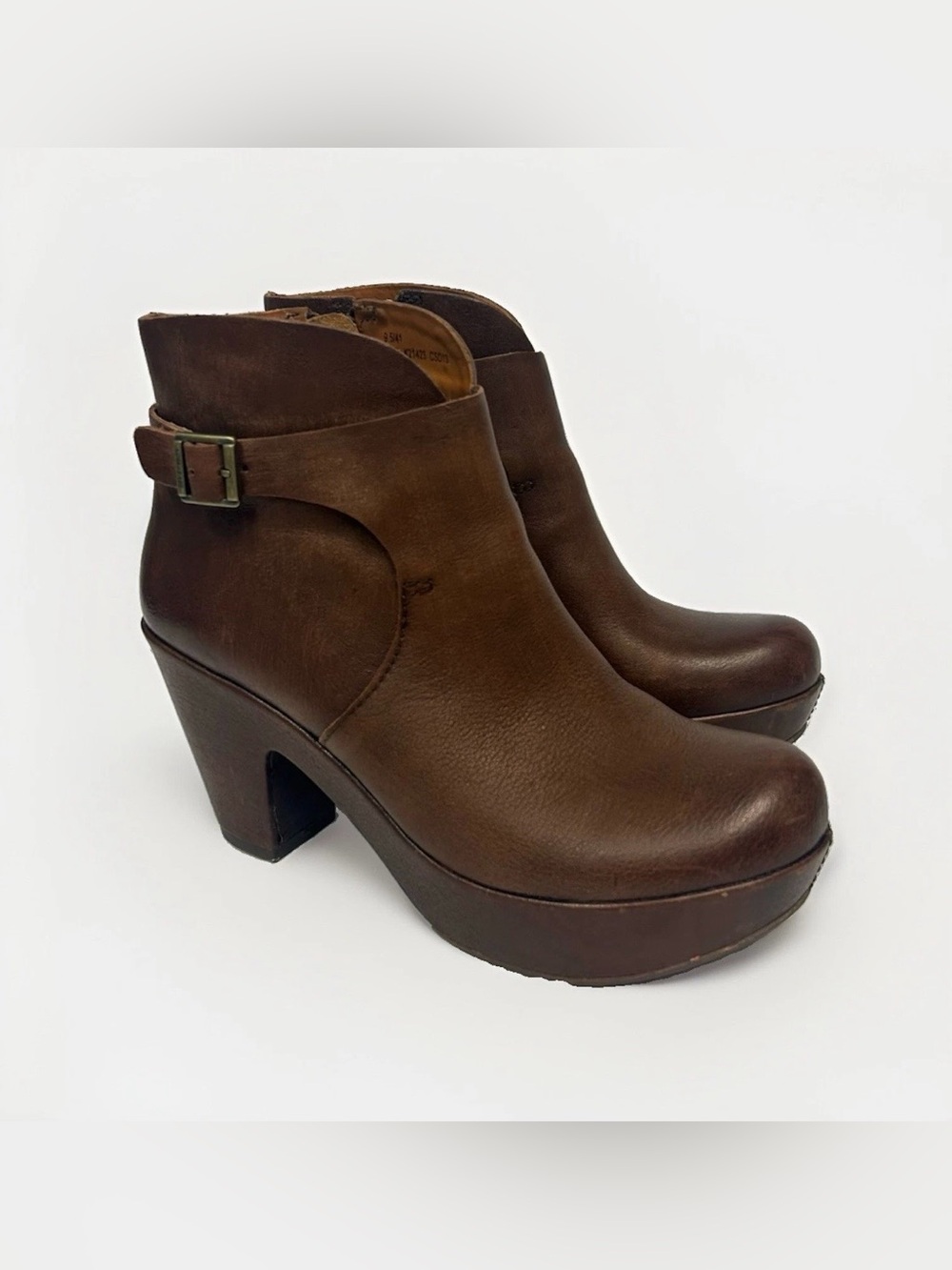 Kork-Ease Boots Leather Ramona Platform Ankle Booties Women 9.5 EU 41 Brown Boho